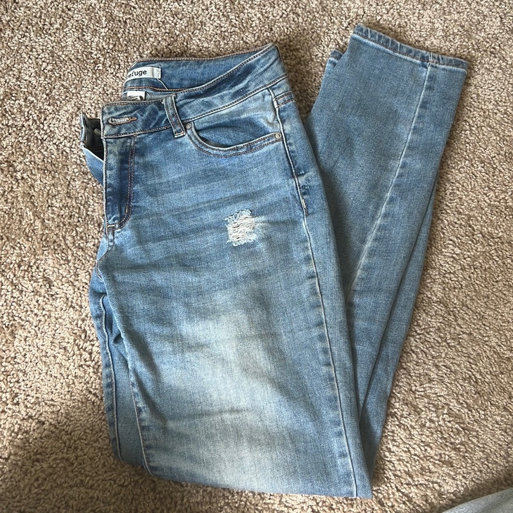 Ripped Low Rise Denim Jeans